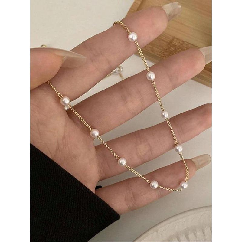 Women's Elegant Faux Pearl Decorated Necklace,  Girlfriend Gifts Jewelry, Exquisite Trendy Necklace, Chic Jewelry for Party & Daily Decor 8
