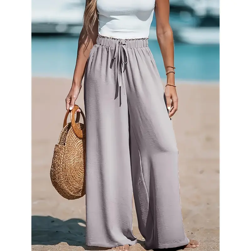 High-waisted Wide-leg Comfortable and Breathable Loose Pants for Women's Casual Fashion 0