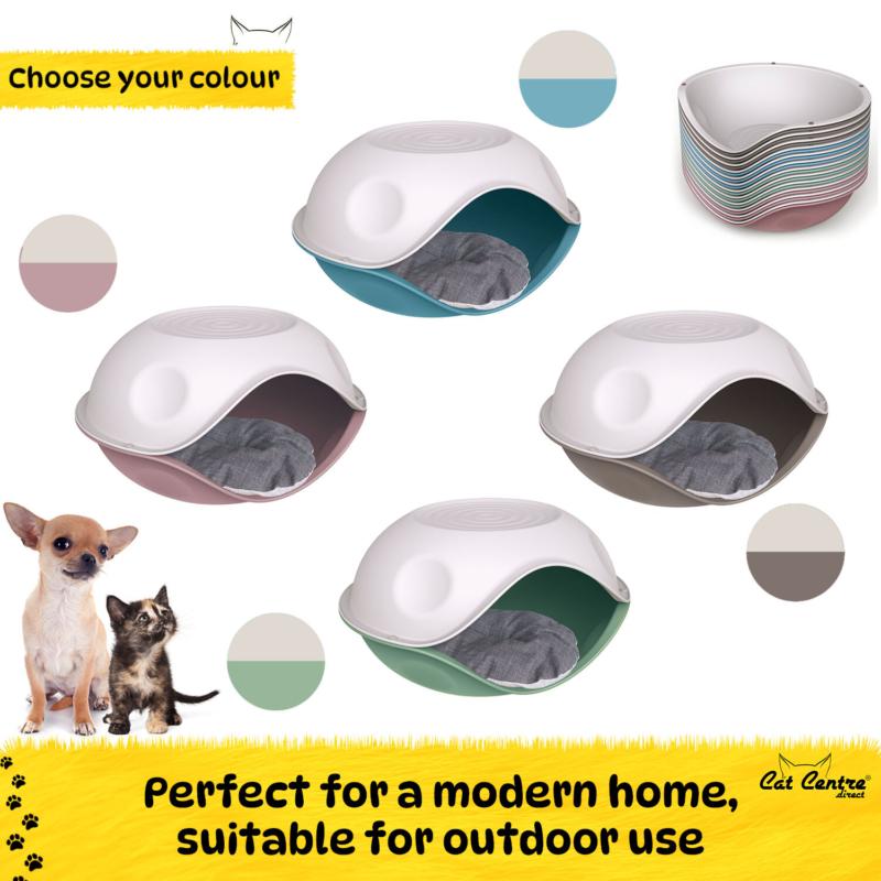 Cat Dog Bed Windproof Outdoor Plastic Shelter Pet Kitten House Kennel Crate Pod 4