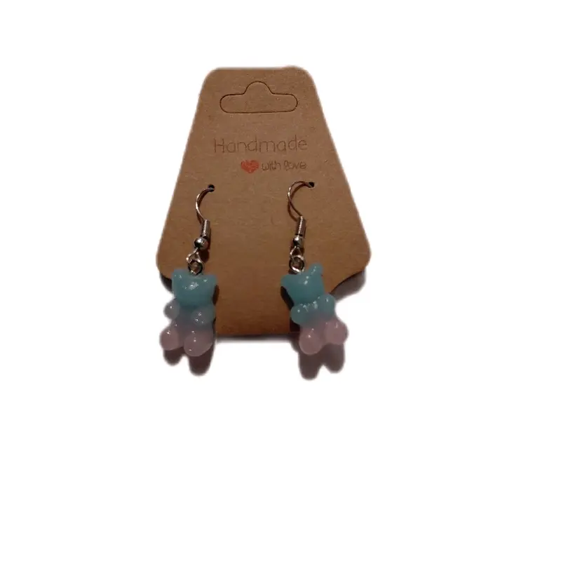 Blue and Pink Gummy Bear Dangle Earring - Perfect for Any Occasion 4