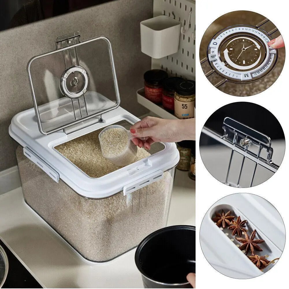 7.5/15kg Large Airtight Pet Dry Food Container Animal Cat Dog Grain Storage Box