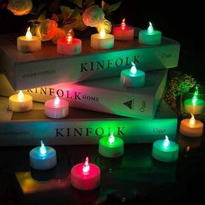 12 x LED Flameless Colour Changing Flickering Mood Tea Lights Battery Operated