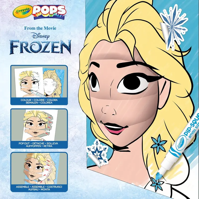 Crayola POPS 3D Activity Set DISNEY FROZEN - Includes 3 Character 3D Pop Cards, 3 Sticker Sheets, 7 Washable Markers - RRP £8.49 3