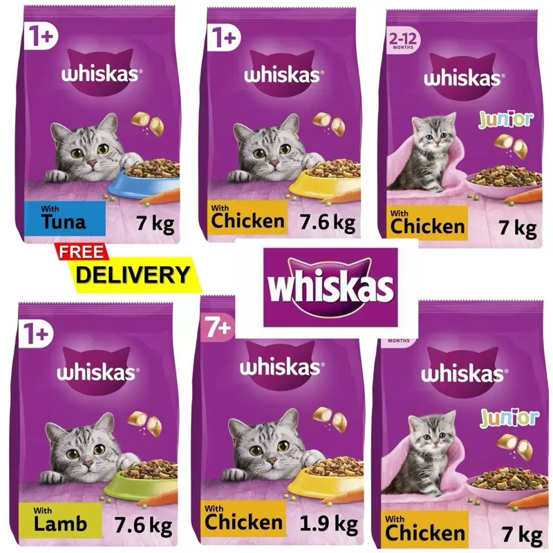 Whiskas Dry Cat food Adult, Kitten & Senior Pet Foods - Free Delivery 0