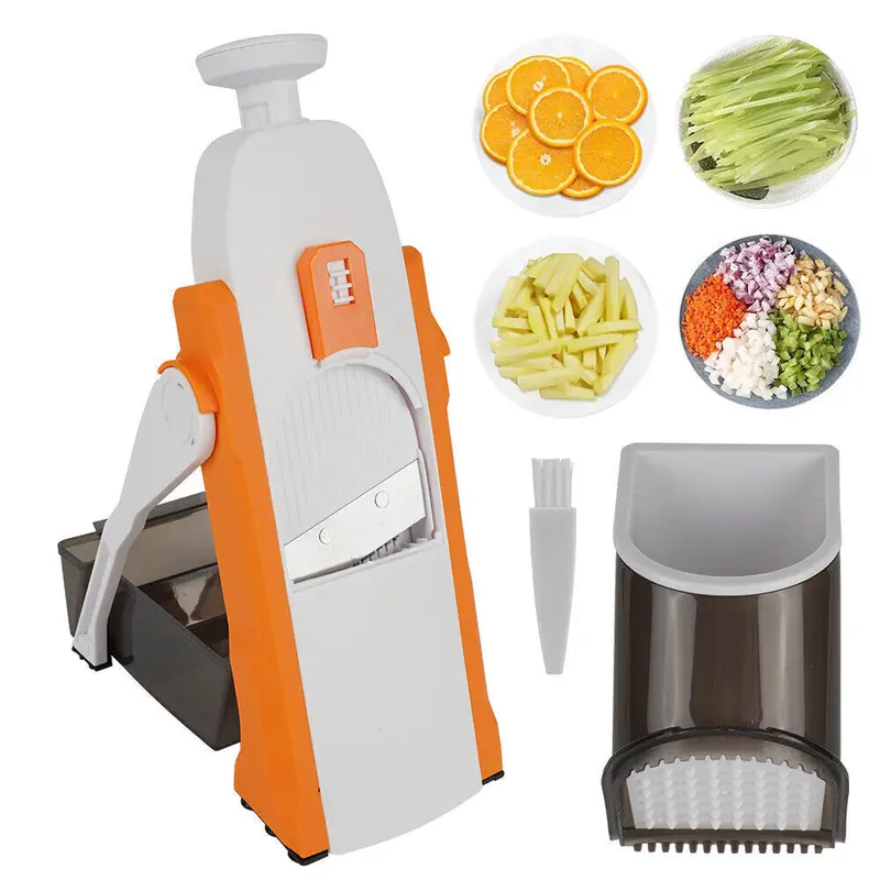 4-in-1 Multifunctional Vegetable Slicer – Kitchen Chopper & Food Processor for Effortless Prep Stainless Plastic 7