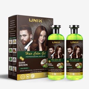 Professional Hair Color Gel Natural Black/Brown with Argan Oil 250ml x 2 bottles, Fast Action Beard Dye for Men and Women - Conditioner, Gentle Haircare Mild Nourishing Mild Haircare
