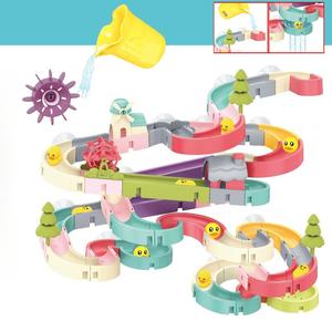 Random Color Track Slide Toy, 1 Box DIY Assembly Inertia Track Toy, Bathroom Slide Toy, Fun Gift for Boys & Girls, Toyset