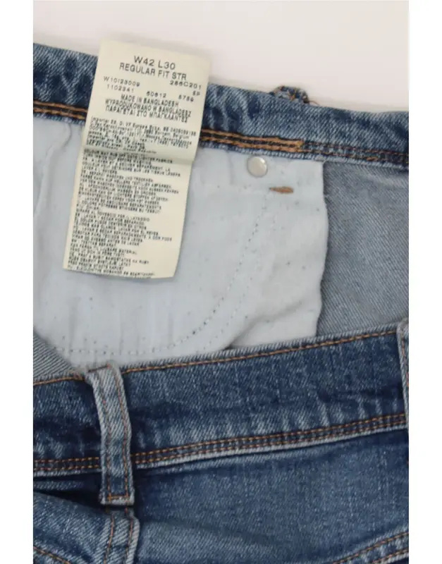 Pre-Owned Vintage WRANGLER Mens Regular Fit Straight Jeans W40 L30 Blue Cotton 5