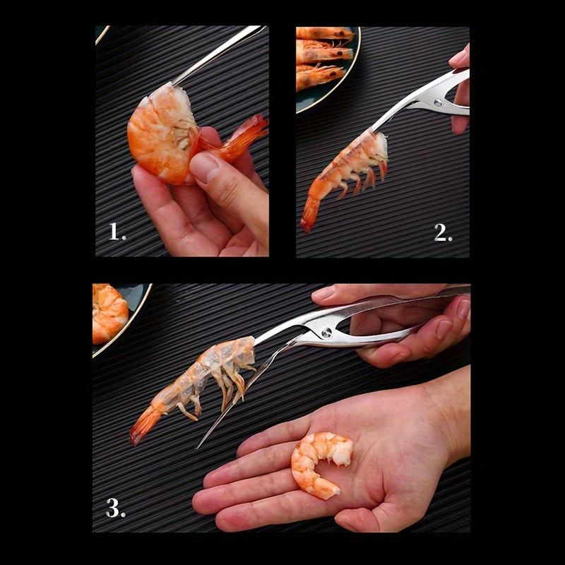 1pc Stainless Steel Shrimp Deveiner Tool - Ergonomic Handle, Efficient Seafood Prep for Easy Shelling & Cleaning, Kitchen Gadget 6