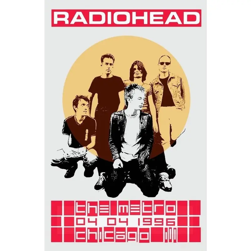 Vintage Radiohead Concert Poster, Music Wall Art Print, Pub and Bar Decor for Rock Fans 0