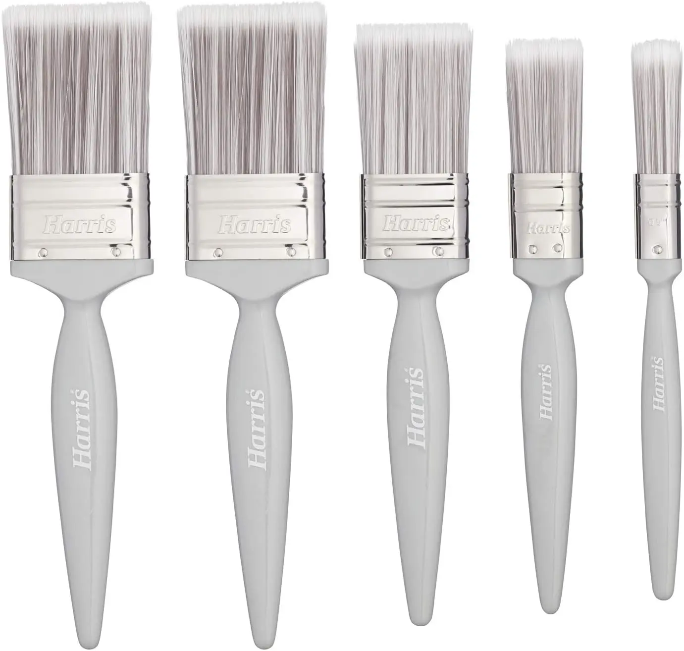 Walls & Ceilings Paint Brush Set | Pack of 5 | 0.5", 1", 1.5", 2", Grey