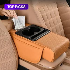 Car Armrest Box Storage Bag, Multifunctional Car Armrest Box Mat, Car Tissue Box, Central Elbow Heightening Mat, Car Console Organizer, Armrest Storage Tray, Car Interior Accessories #TOP PICKS
