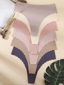 Women's Solid Color   Thong, Soft Comfy Breathable Seamless Panty for Daily Wear, Women's Underwear for All Seasons