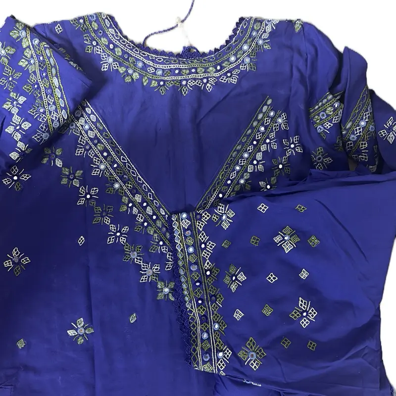 Two Piece Marina Hand Embroidered Balochi Mirror Work Asian Women's Clothing Comfortable Wear - Womenswear, Embroidery, Clothes 3