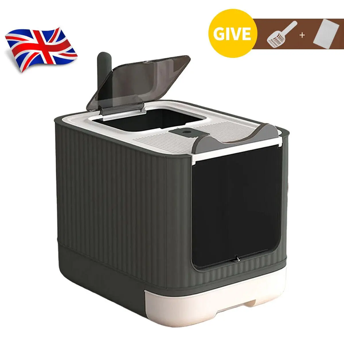 XL Large Cat Litter Box Deodorize SelfCleaning Cat Pan Drawer Hooded Cat Tray UK cat  litter  box cat  litter  box