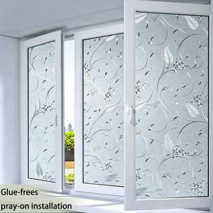 Privacy Window Film Roll, PVC Static Adhesive No Glue, Easy Peel and Stick Installation, Office and Living Room Decor, Glass Sticker