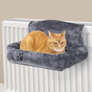 Cat Radiator Bed - Warm Fleece Cat Hammock Seat with Machine Washable Fleece Cover | Hanging Cat Radiator Beds for Kitten Dog Puppy Pet Animal for Indoor Outdoor Use