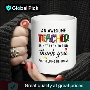 Letter Pattern Coffee Mug, Durable Heat Resistant Coffee Mug with Handle, Creative Gift for Teacher