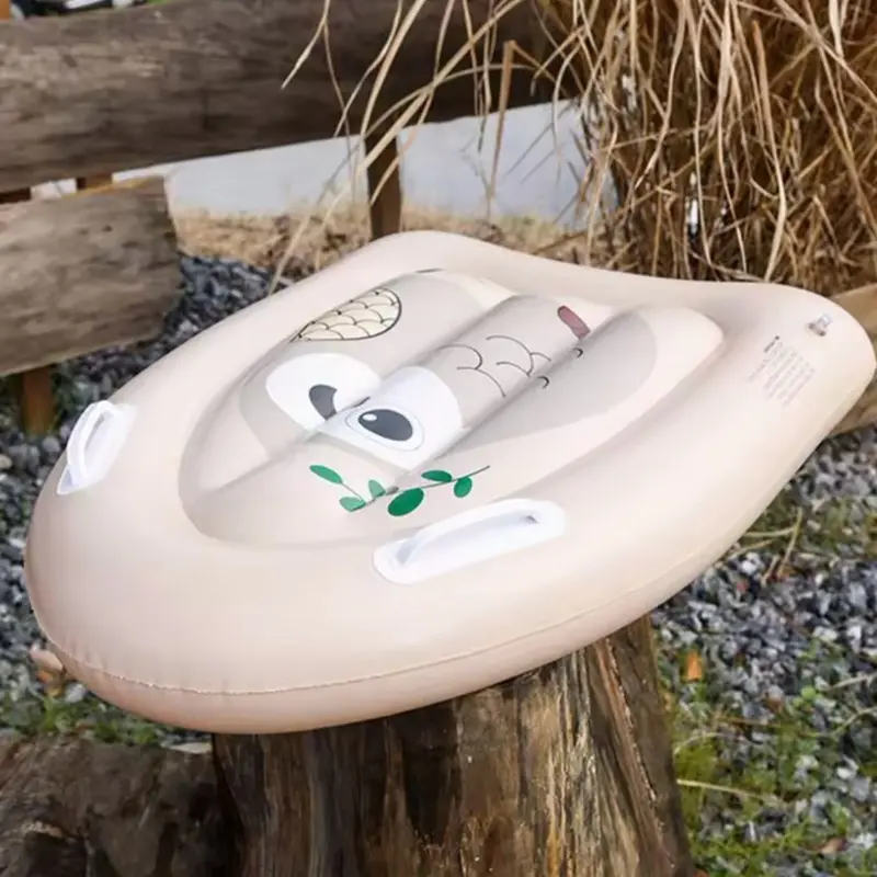 Inflatable Surfboard with Handles and Owl Pattern Design for Kids Summer Water Fun Play - PVC Folding Beach Surfboard 3