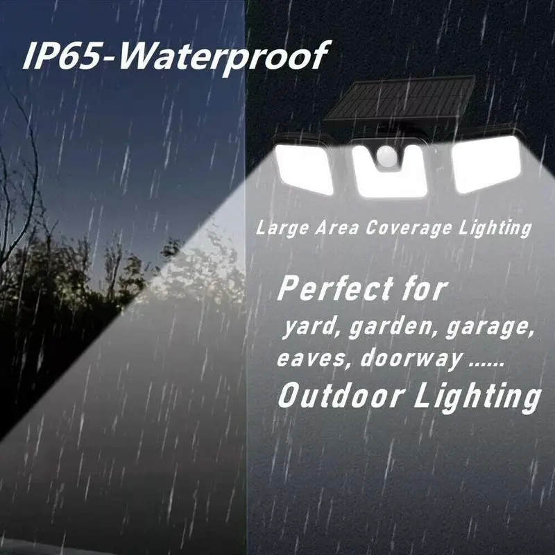 3-Headed Solar Security Light - 2000LM Ultra Bright LED, 270° Motion Sensor | IP65 Waterproof, UK Weatherproof for Garden & Driveway Solar Lights Outdoor, Super Bright Motion Sensor Outdoor Lights,Solar Powered Security Flood Light for Garage Yard Patio 3
