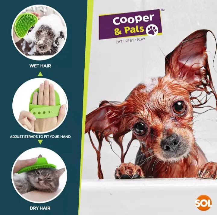 Dog Grooming Mitt Pet Glove Brush | Cat Fur Hair Remover Deshedding Hand Massage 4