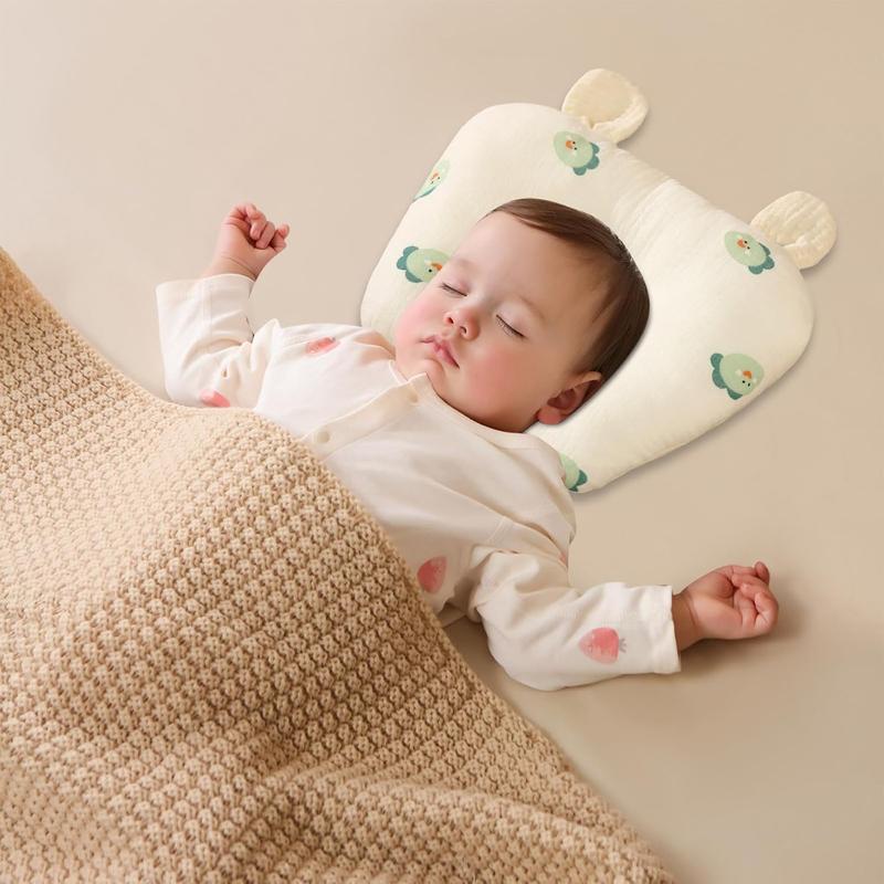 Newborn Children's Pillow,Newborn Breathable Children's Pillow,Flat Head Deformation,Suitable For 0-12 Months Of Newborns,Baby Stroller Car Seat for Hair And Skin Khaki,Beige, Light Yellow (26x30cm) 3