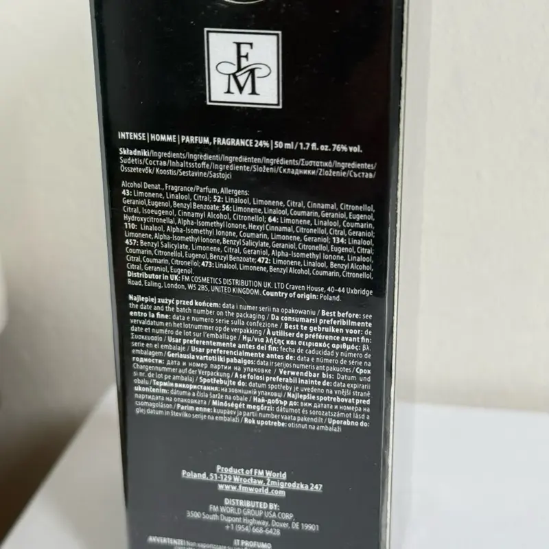 Bestseller FM WORLD 473 intense PERFUME FOR HIM FEDERICO MAHORA 50 ml NEW IN BOX !!! 4