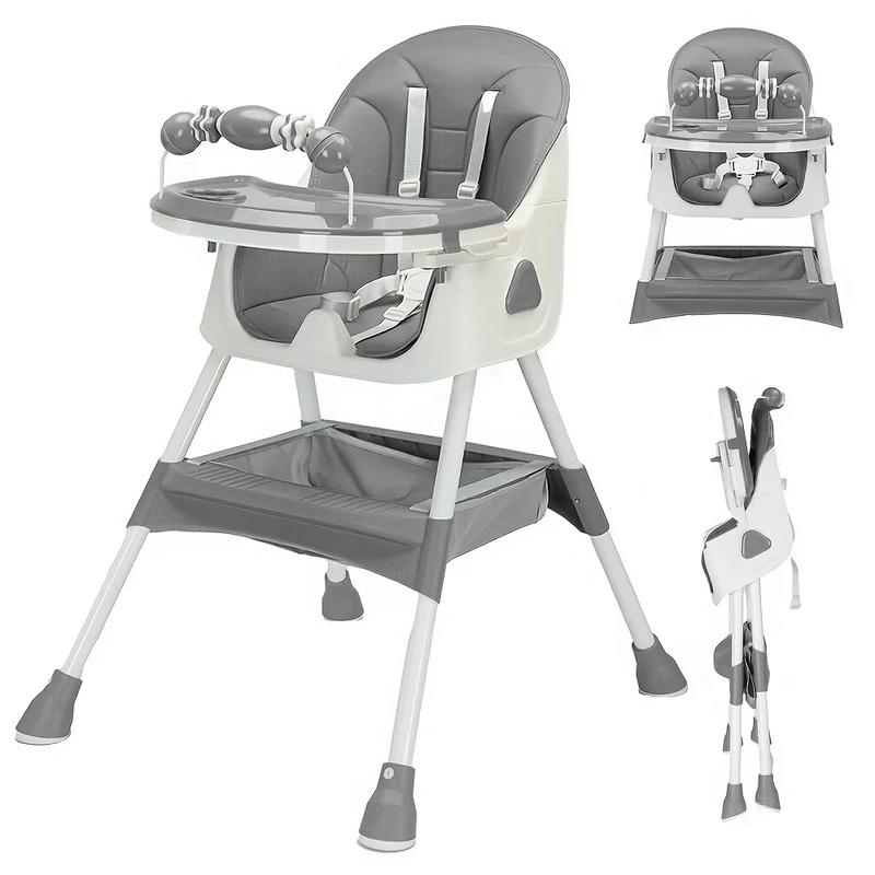 UBRAVOO Foldable Baby High Chair 6 Months Plus, with Large Antislip Pad & ToyRack, Easy to Clean Feeding , E500 6