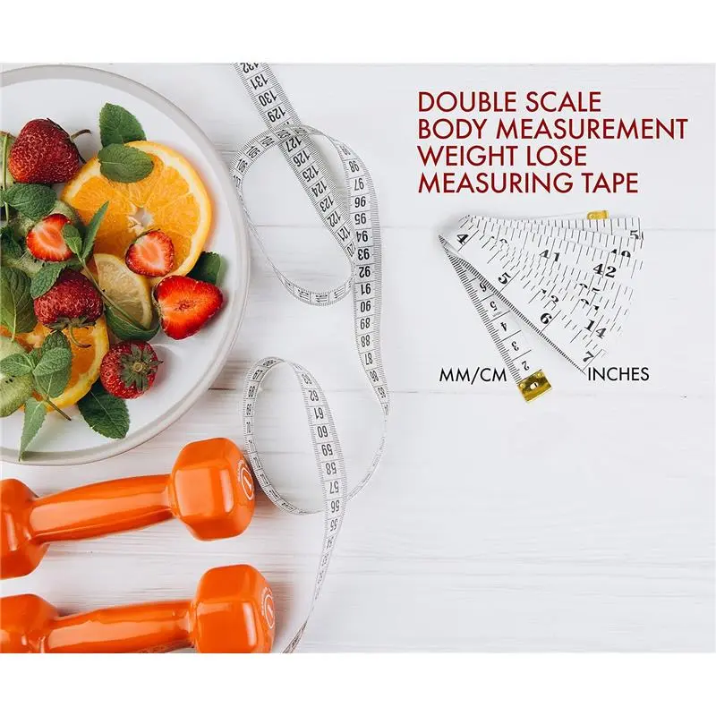 Dual-Sided Body & Waist Measuring Tape with BMI App & eBook, 150 cm/60 inch, Flexible Fiber Glass for Sewing & Fabric 3