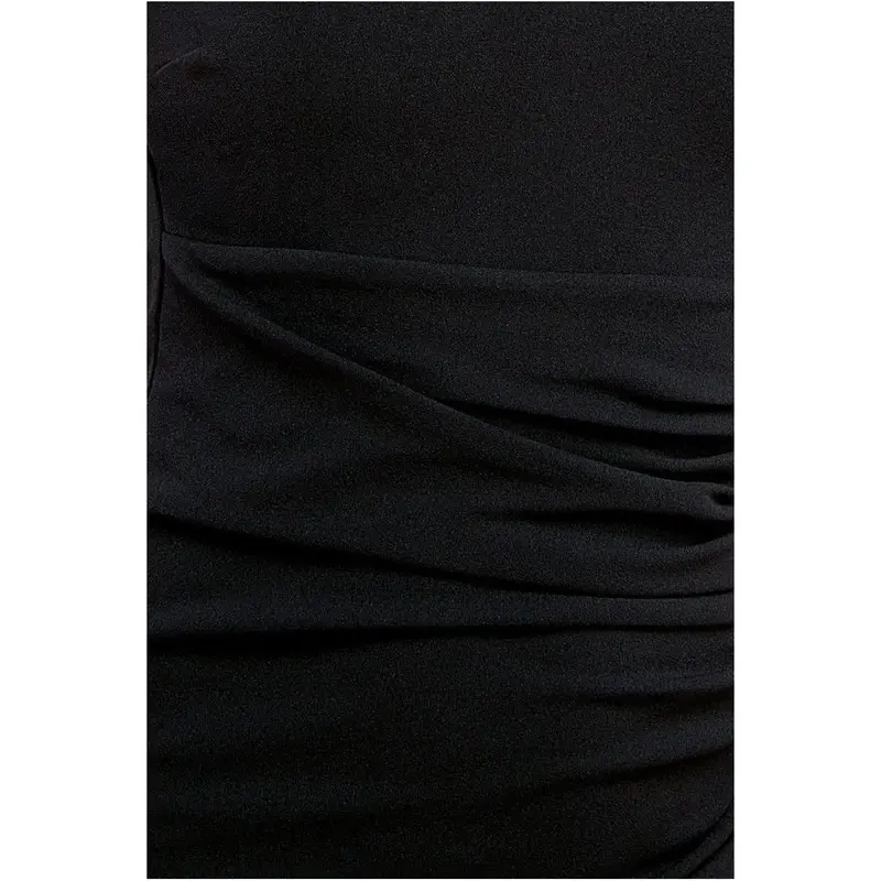 Goddiva Pearl Detail Scuba Crepe Maxi Dress - Black 3