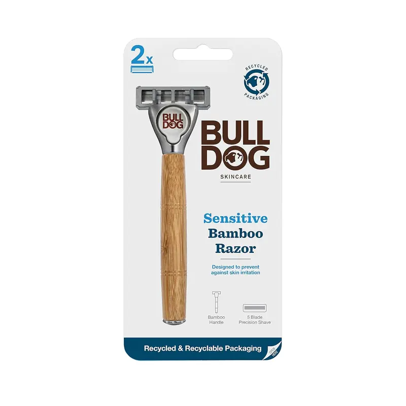 BULLDOG Skincare - Sensitive Bamboo Razor Smooth Glide Handle + 2 Replacement Blades 0