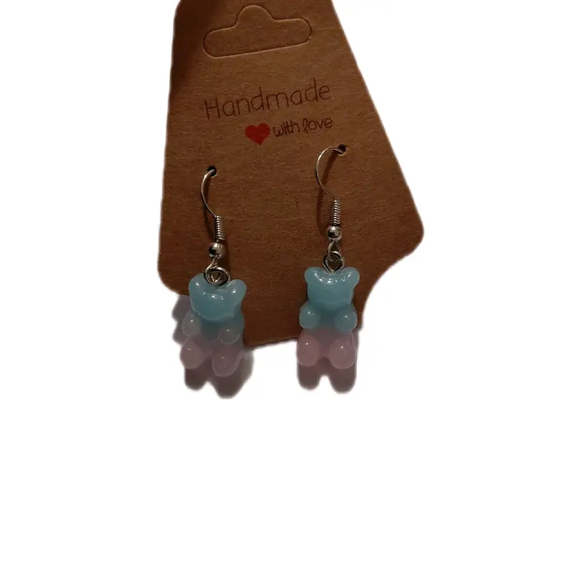 Blue and Pink Gummy Bear Dangle Earring - Perfect for Any Occasion 2