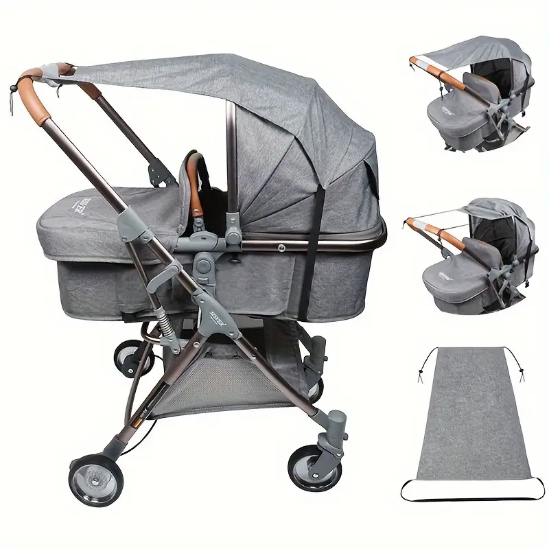 Stroller Sunshade - Linen Material, Perfect for Youngsters' Safety & Comfort 2