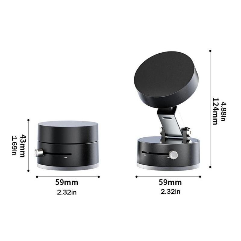 360° Magnetic Car Phone Holder Vacuum Suction Dashboard Mount with Dual Magnetic Base for Drivers, 360 Rotation & Anti Slip Design 1