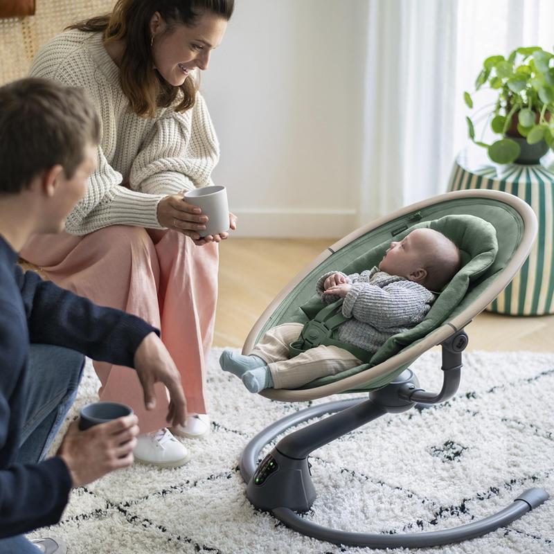 Maxi-Cosi Cassia Electric Baby Swing Chair, 0–6 Months, max 9kg, Baby Rocker, 12 melodies, 360° Seat Rotation, Automatic Motion Detection, 5 Swinging Speeds, 2 Recline Positions 7