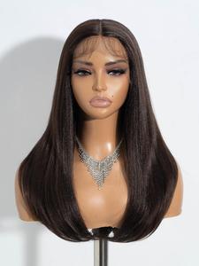 22 Inch Short Straight Wigs for Women, Gorgeous Fluffy Wigs without Bangs, Synthetic Lace Front Wigs for Party, Daily Use, Lace Frontal