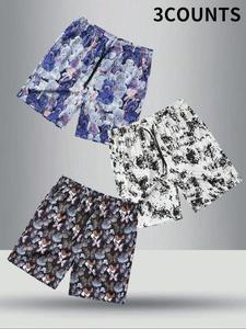 Men's All Over Print Shorts, Regular Fit Casual Comfy Breathable Shorts for Summer, Men's Shorts for Daily Wear