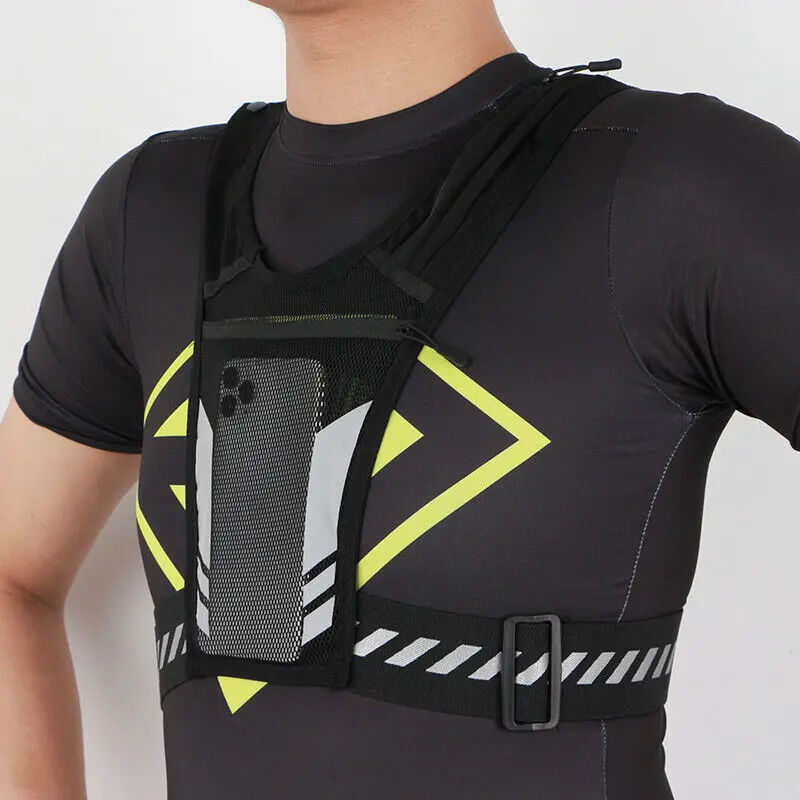 Cycling Running Hydration Pack - Comfortable Chest Water Bottle Holder & Phone Pouch - Breathable Sports Backpack for Men Women - UK 5