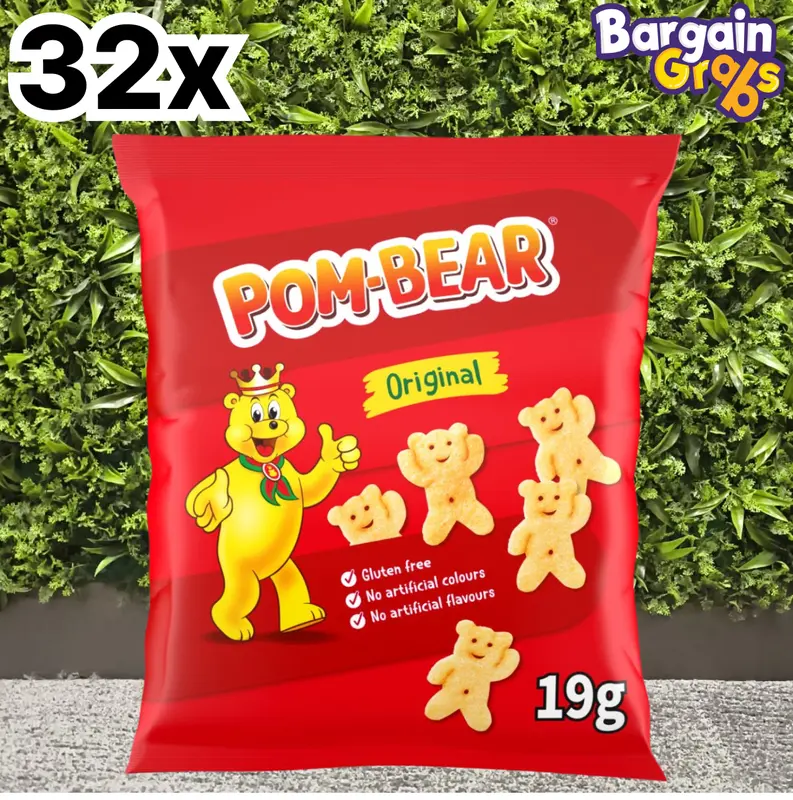 32 x 19g Pom-Bear Original Potato Snacks – Light & Crispy Bear-Shaped Fun | Best Before: 31/07/2025 3