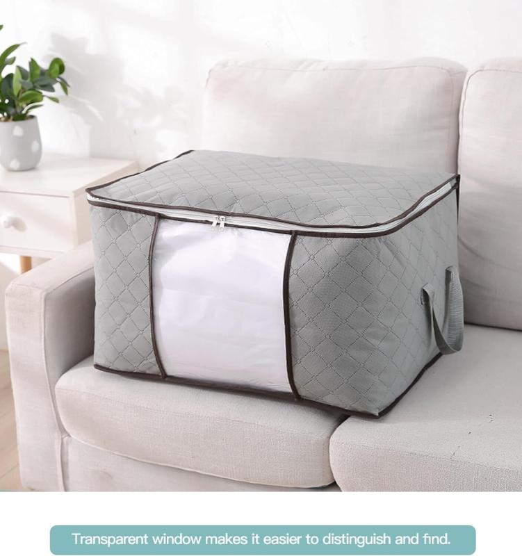4Pcs Clothes Storage Bags Zipped Organizer for Underbed Wardrobe Cube Closet 5