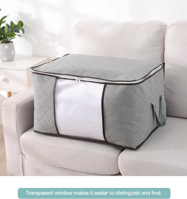 4Pcs Clothes Storage Bags Zipped Organizer for Underbed Wardrobe Cube Closet 5