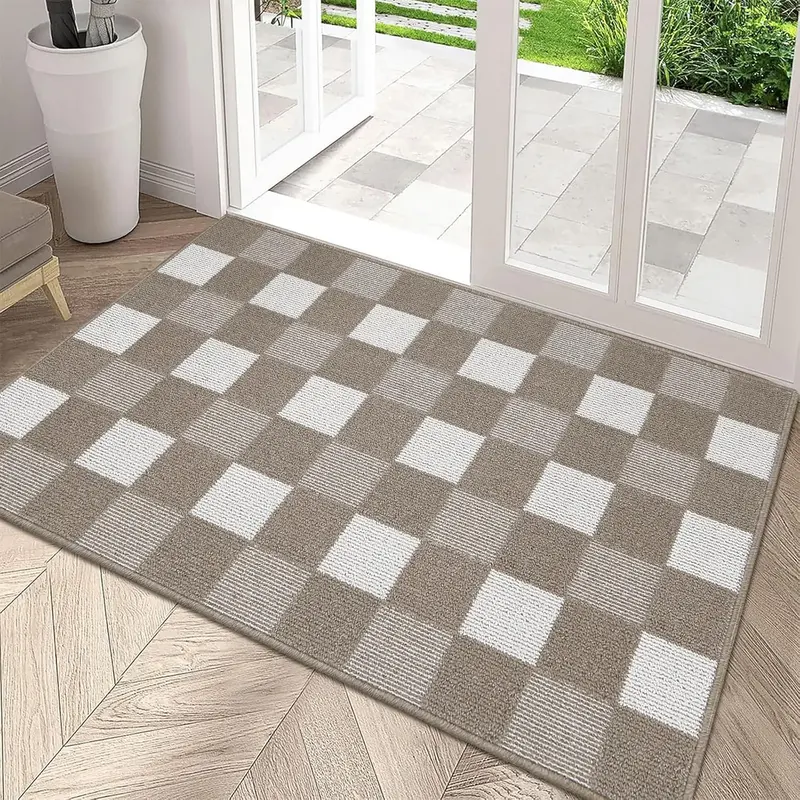 HEBE Indoor Door Mat 36"x59", Absorbent Dirt Resist Washable Front Door Mat Indoor Rugs for Entryway, Non Slip Inside Floor Mats, Low Profile Door Mats Entrance Mat, Coffee 6