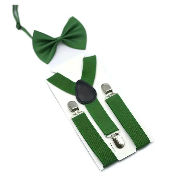 All-gender girls and boys pure color 3-piece Y-shaped halter and bow tie set for children - children's halter + bow tie two-piece set 2