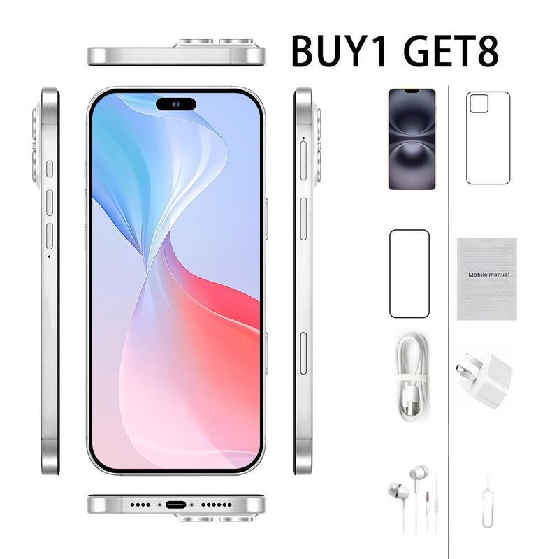 Exclusive live streaming-2025 new mobile phone 6.8-inch 6800mAh battery black and white gray gold 256GB Android smartphone 1