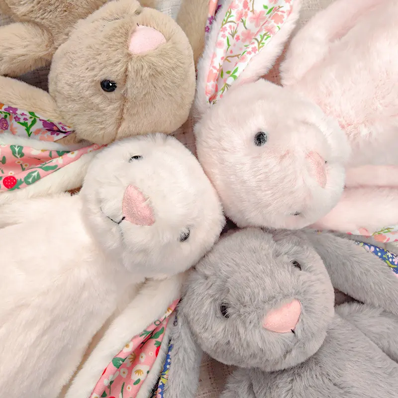 Blossom Silver Bunny 'Bloom' – Soft Grey Plush Bunny with Floral Ears, Perfect Cuddly Gift for Babies, Kids & Collectors, key chains 4