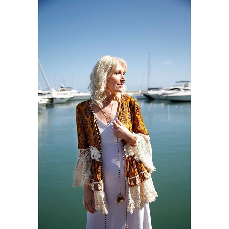 Morocco Golden Leaf Fringe Jacket 2