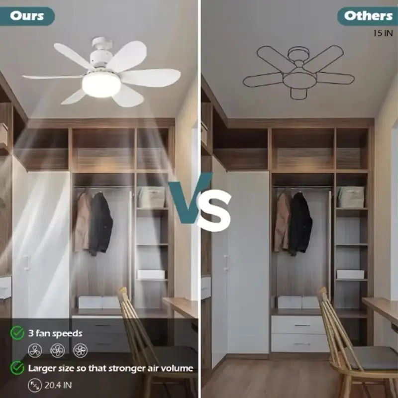 Silent Strong Wind LED Ceiling Fan Light 40W with Remote for Living Room & Kitchen 4