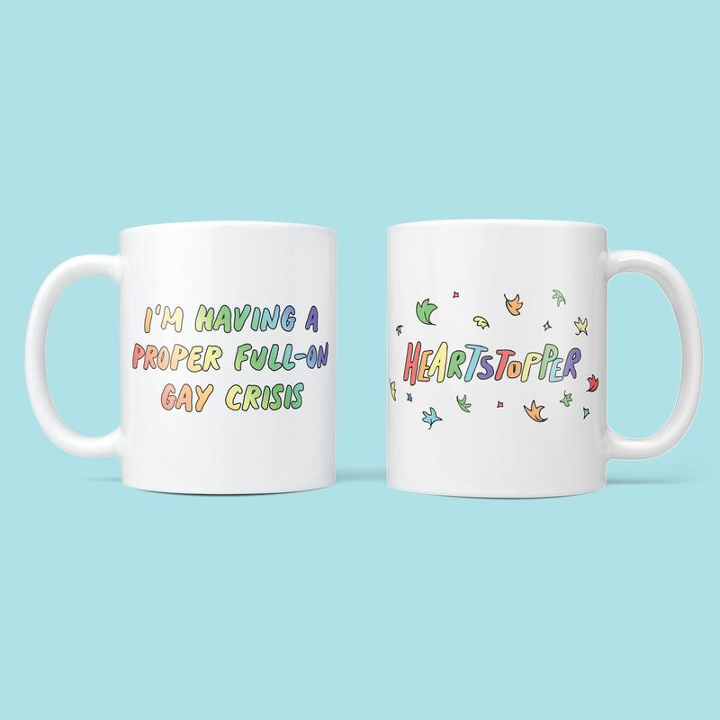 Heartstopper Mug Gift Set - Ceramic Drinkware for Coffee and Tea Wooden Reusable 2