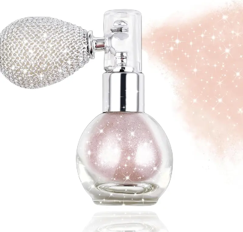 Body Glitter Spray, Shimmering Spray Powder Sparkle Powder, Body Glitter Face High Gloss Highlighter Loose Makeup for Women Hair Nails Makeup 0