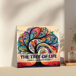 The Tree Of Life Themes Coloring Book, 1 Count 32 Pages Ink-proof Exquisite Pattern Painting Book, Art Supplies for Home and Campus Activities